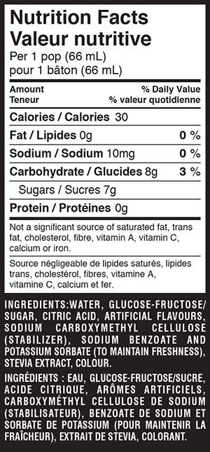 Nutrition facts